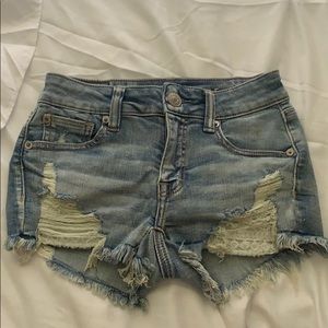 Jean shorts with rips